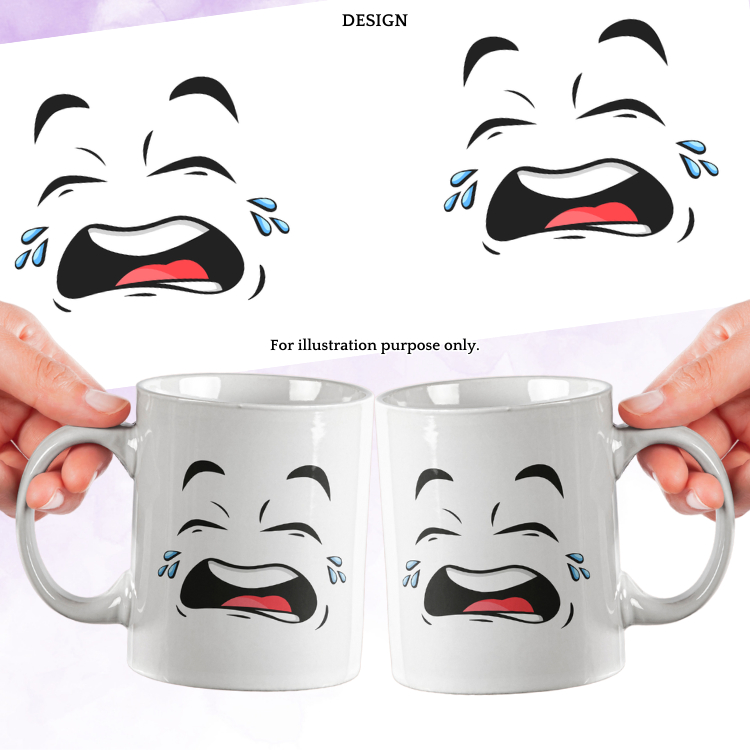 [MG25-040014] CRYING FACE MOOD ในแก้ว EMOJI MUG DAILY COFFEE MUG - แก้วเซรามิค 11OZ