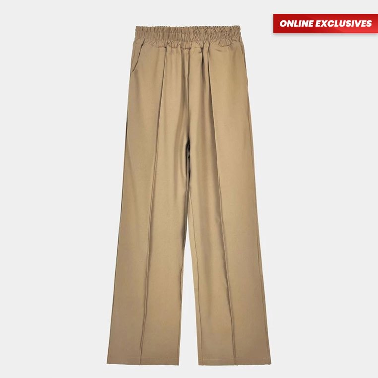 [Online Exclusives] กางเกงขากว้างผู้หญิง - สีน้ําตาล - FVB410182