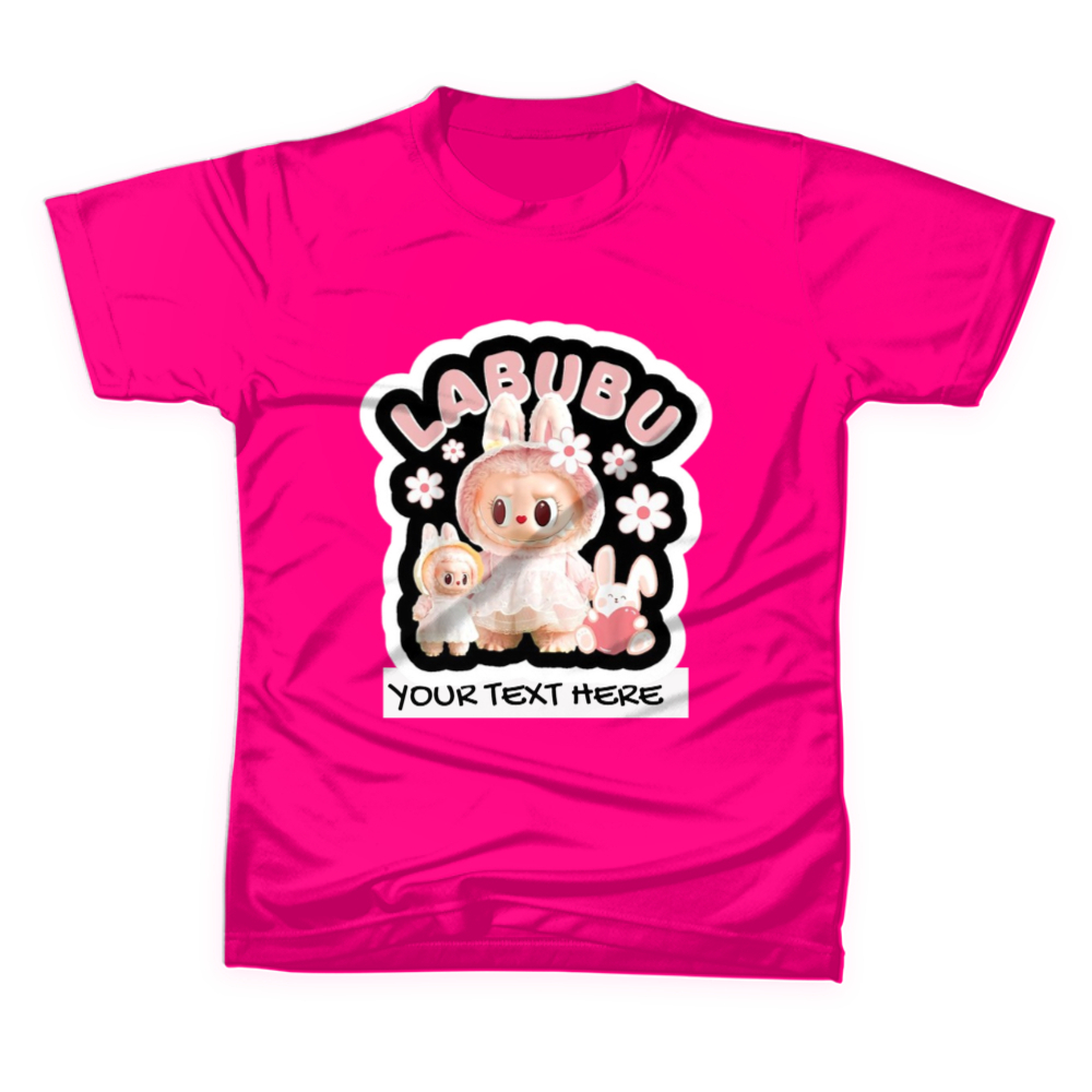 LABUBU Kids T-shirt Custom Name/Teks - Casual Present Birthday