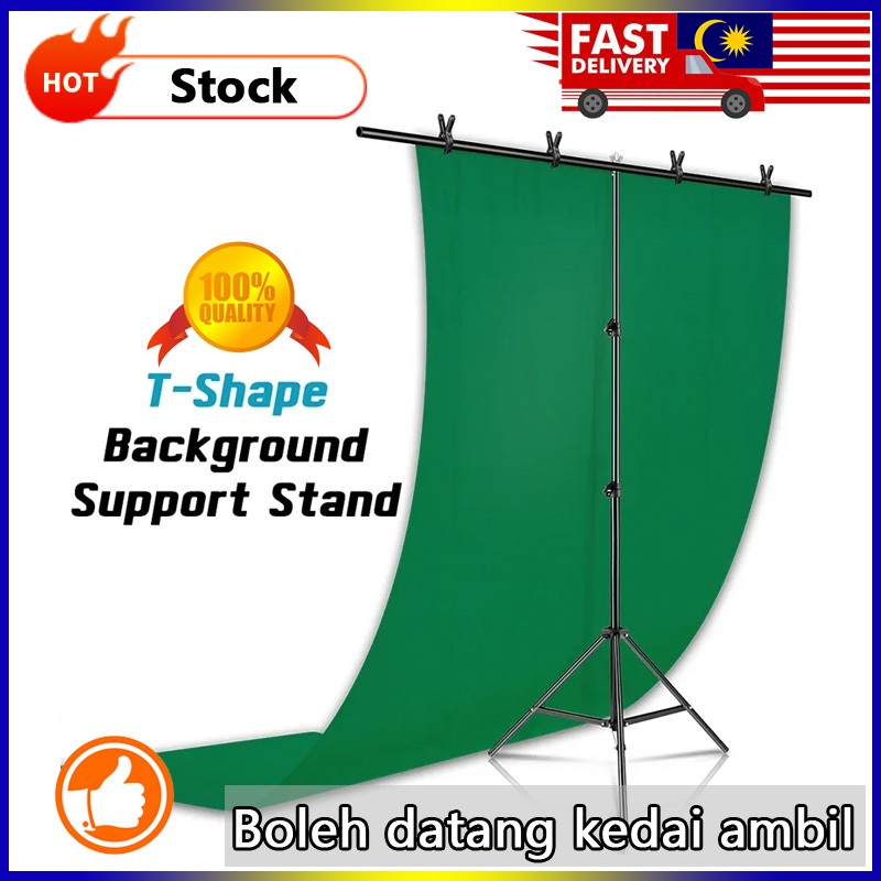 200x200 ซม.6.5x6.5ft T-Shape แบบพกพาฉากหลังขาตั้งพื้นหลังสนับสนุนชุดปรับภาพฉากหลังขาตั้ง Clamps