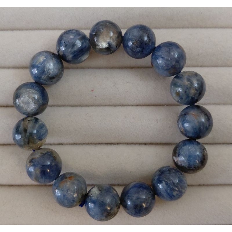 สร้อยข้อมือ Kyanite/Black Kyanite ธรรมชาติบริสุทธิ์ดั้งเดิมสีดําคริสตัล