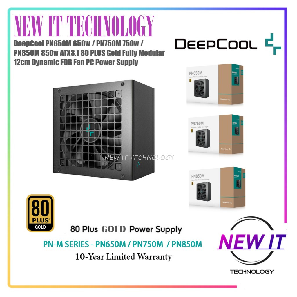 DEEPCOOL ดีพคูล PN650D|PN750D Non Modular|PN650M|PN750M|PN850M|PN1000M|PN1200M ATX3.1 80PLUS Gold Fu