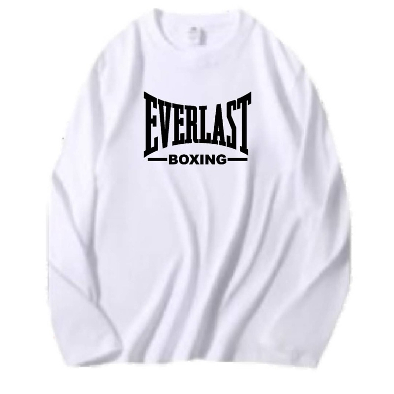 BAJU DEWASA EVERLÄST B0XING UNISEX เสื้อยืดแขนยาวผ้าฝ้าย 100% XS-5XL คุณภาพระดับพรีเมียม 200GSM