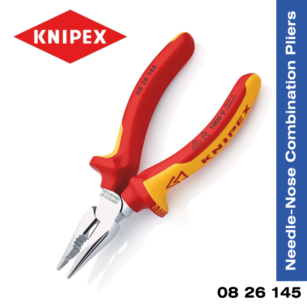 KNIPEX คีมรวมเข็มจมูกพร้อมที่จับหุ้มฉนวน VDE 08 26 145