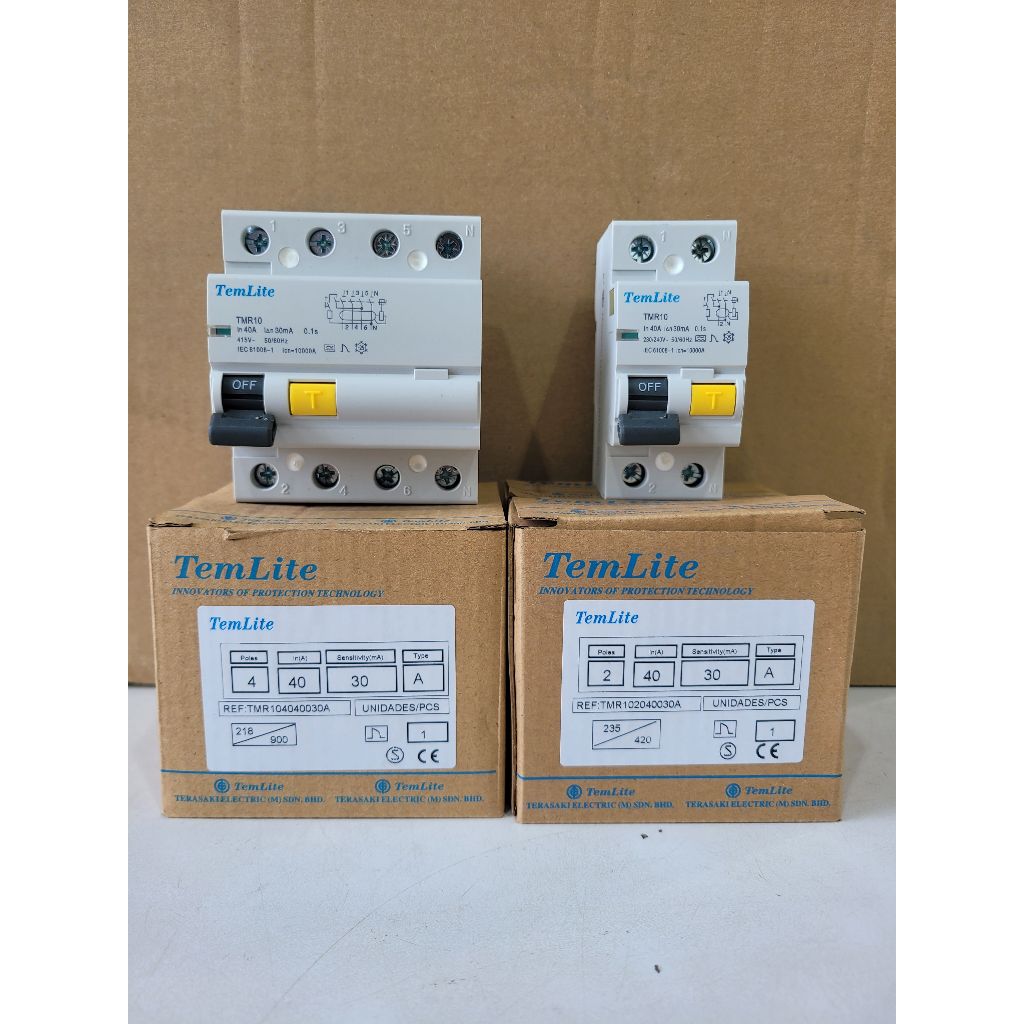 TERASAKI TYPE A ELCB RCCB 30MA 40A 2POLE 4POLES fro EV รถ RCCB