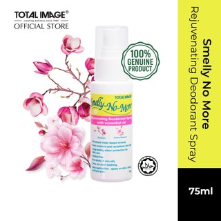 Smelly No More Rejuvenating Deodorant Spray with Geranium & Cherry Blossom Essential Oils 75ml