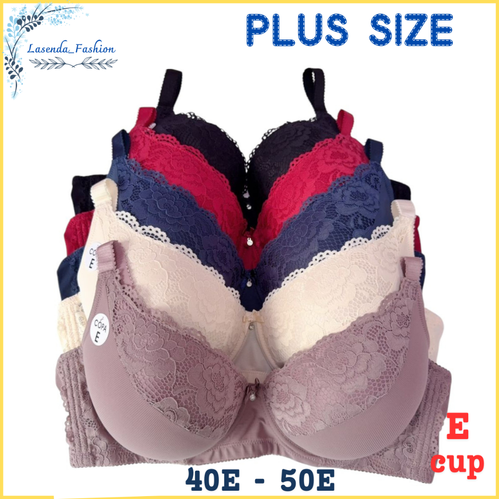 E Cup Bra 40E-50E สุภาพสตรี Plus ขนาด Bra ผู้หญิงชุดชั้นในแบบมีสาย Full Cup 7751