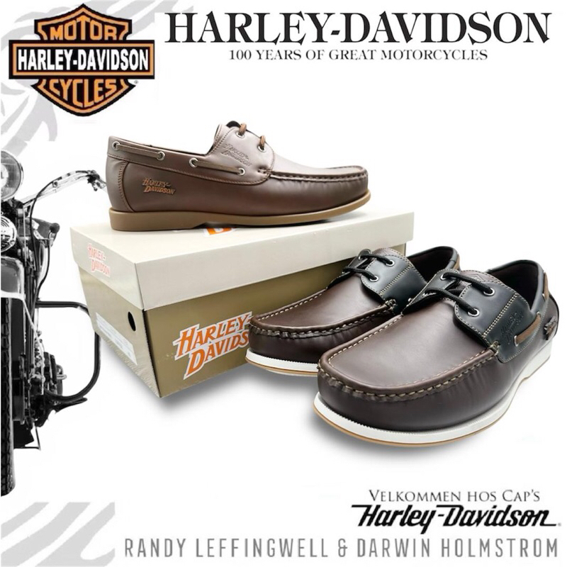 Greatest Harley-Davidson ผู้ชายs Exclusively Premier สมาร์ท Leisure ชุด Loafer รองเท้า Kasut Kulit L