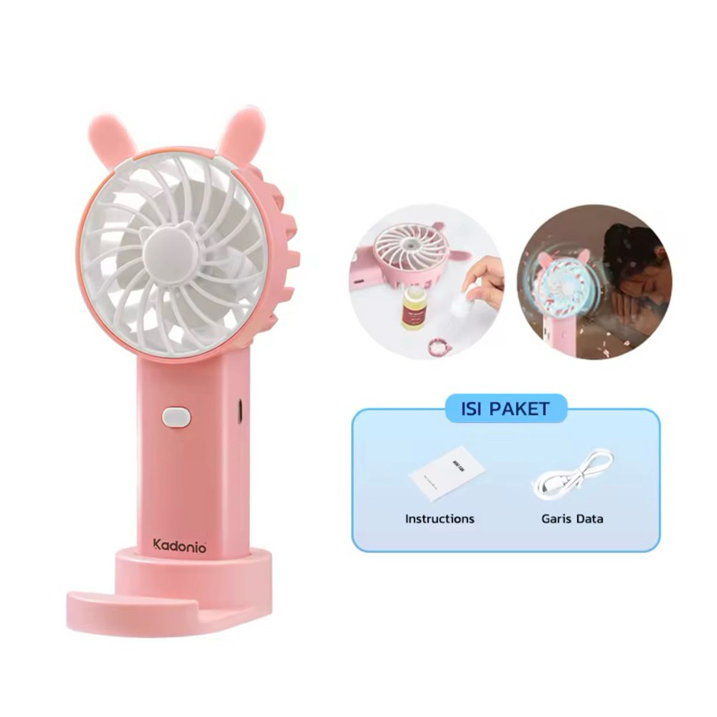 Pink Only Kadonio mini usb fan พัดลมตั้งโต๊ะขนาดเล็ก พัดลมไฟฟ้าแบบพกพา พัดลมมือถือ USB แบบชาร์จไฟได้