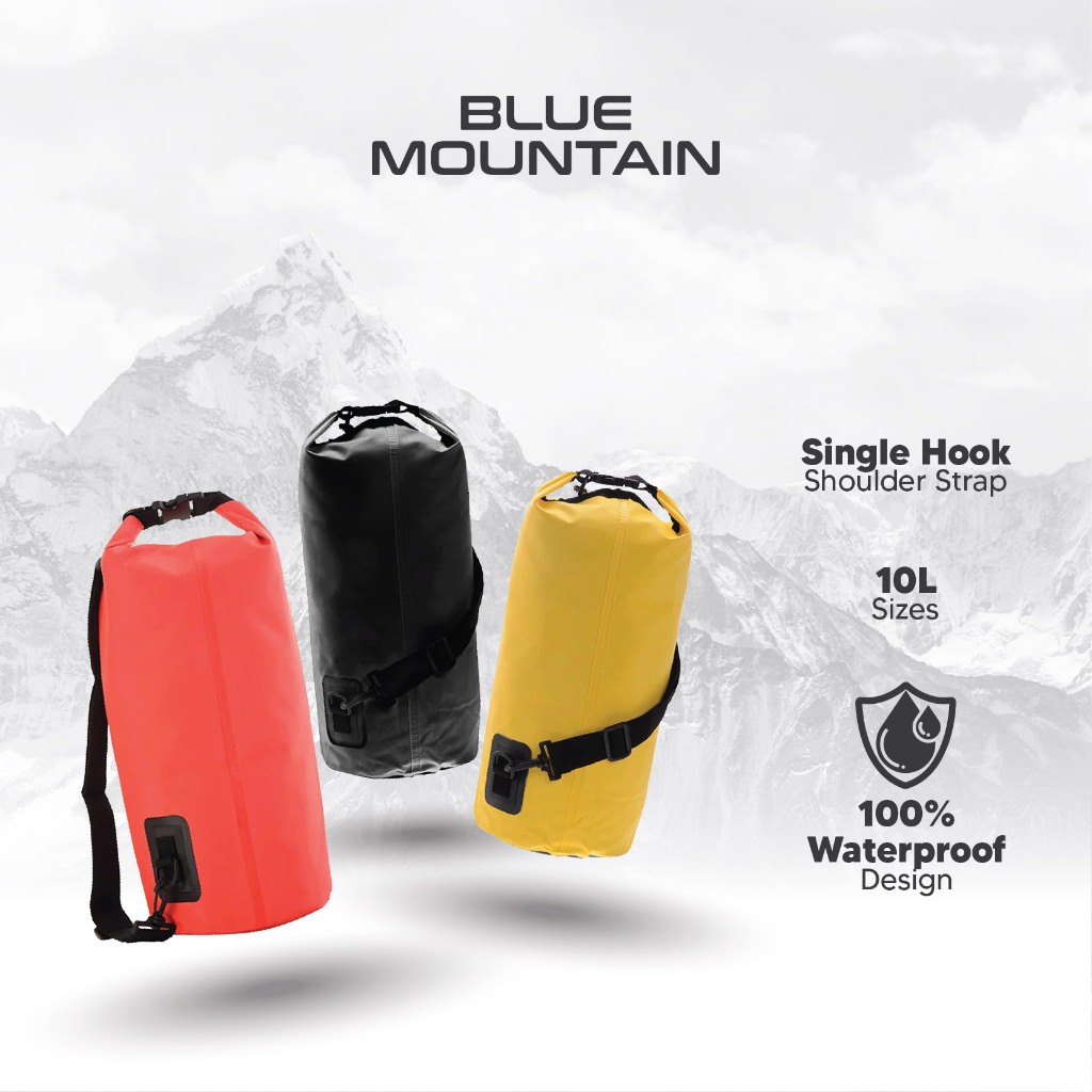 Bag2uCLEAR10litre กันน้ําอย่างเต็มที่แห้งกระเป๋าสลิงน้ําล่องแก่งกระเป๋า 10 ลิตรกระเป๋าแห้งสีดําสีเหล