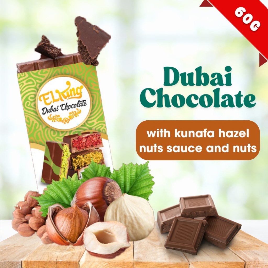 Hot Selling Kunafa Hazelnut Sauce and Nuts Dubai Chocolate 60g