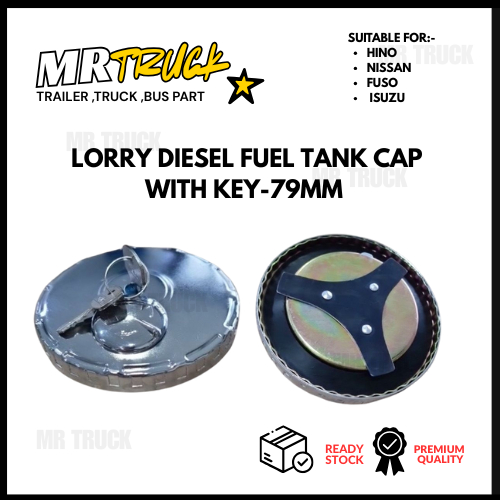 Hino Profia Nissan CW520 FUSO Isuzu lorry ฝาถังน้ํามันดีเซล (มีกุญแจ) (Diameter-79mm) -GW101 /TW101 