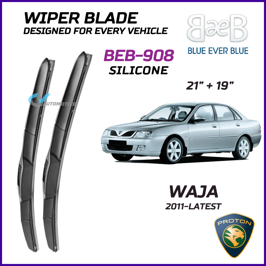BEB SILICONE ใบปัดน้ําฝน (21" + 19") ชุดสําหรับ PROTON WAJA 2011-L พร้อมการออกแบบ Aerodynamic BEB-90