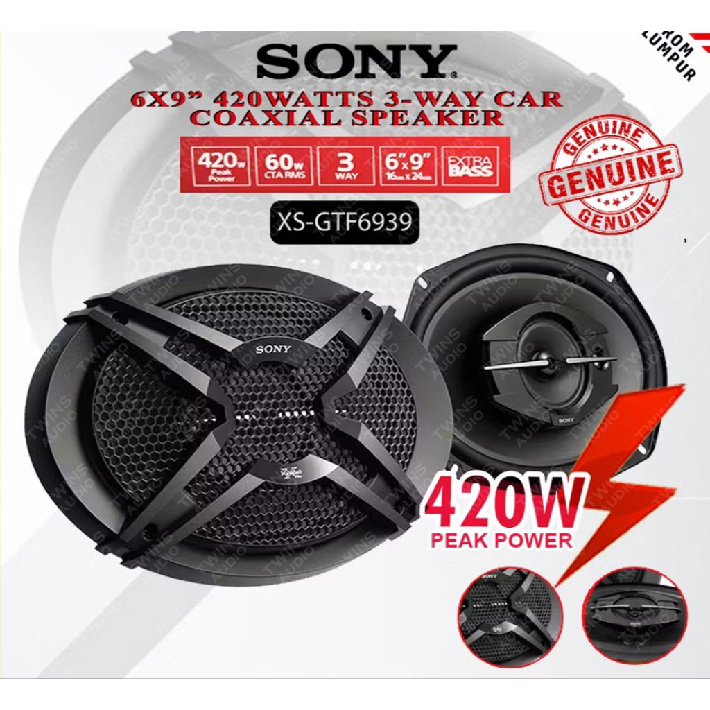 SONY ลําโพง 6X9" 3 ทาง Coaxial 420watt