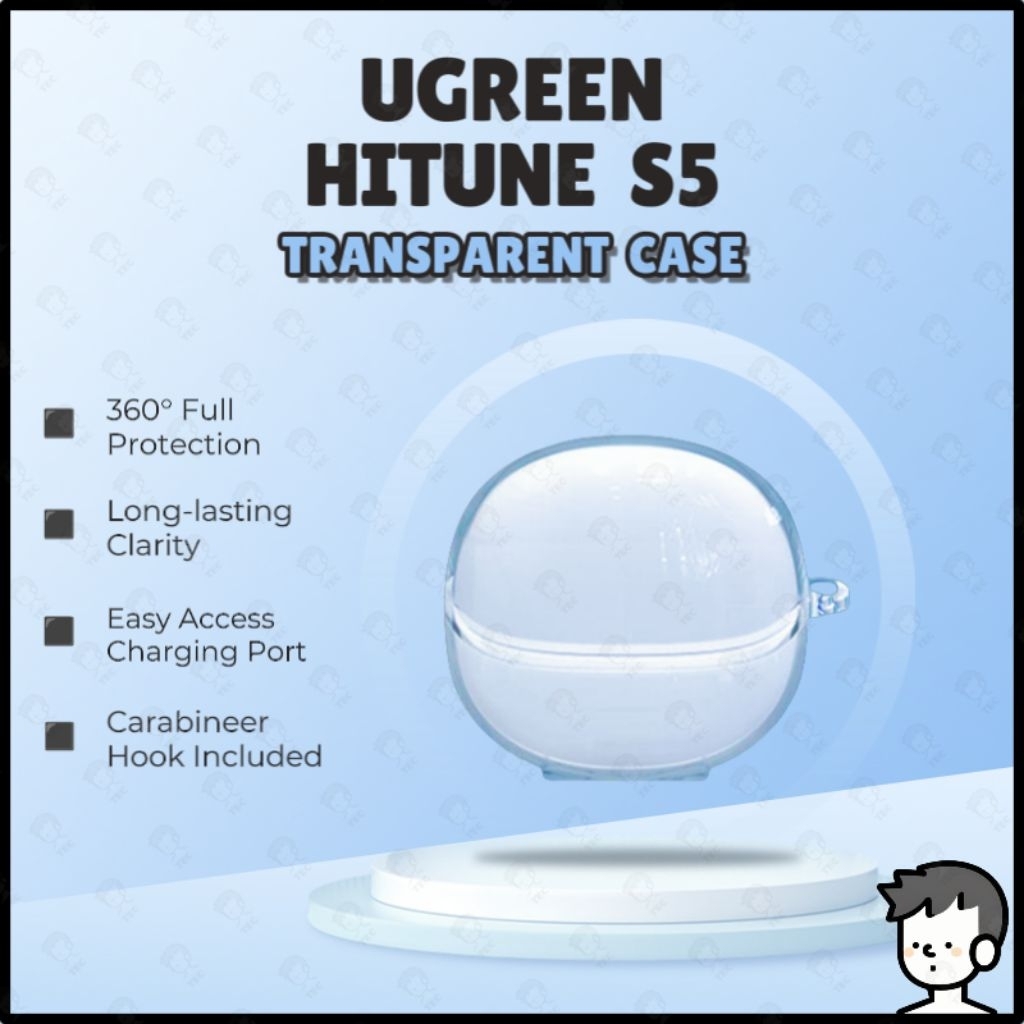 UGREEN Hitune S5 Case Earbuds Protective Shell Soft TPU Transparent Case Ugreen S5 Case Clear Case