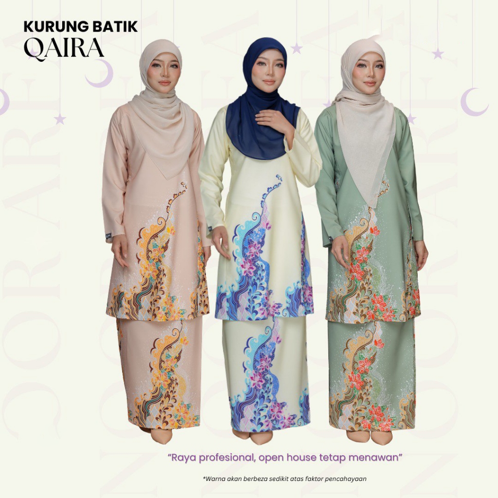 Qaira Batik Pahang Kurung เสื้อ