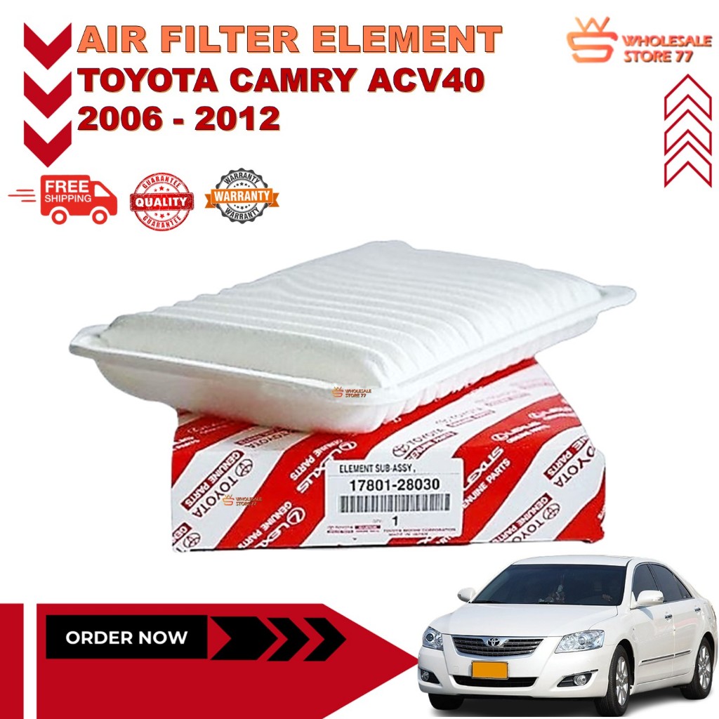 Toyota Camry ACV40 / ACV41 / ASV5 2008-2018 กรองอากาศ ELEMENT 17801-28030
