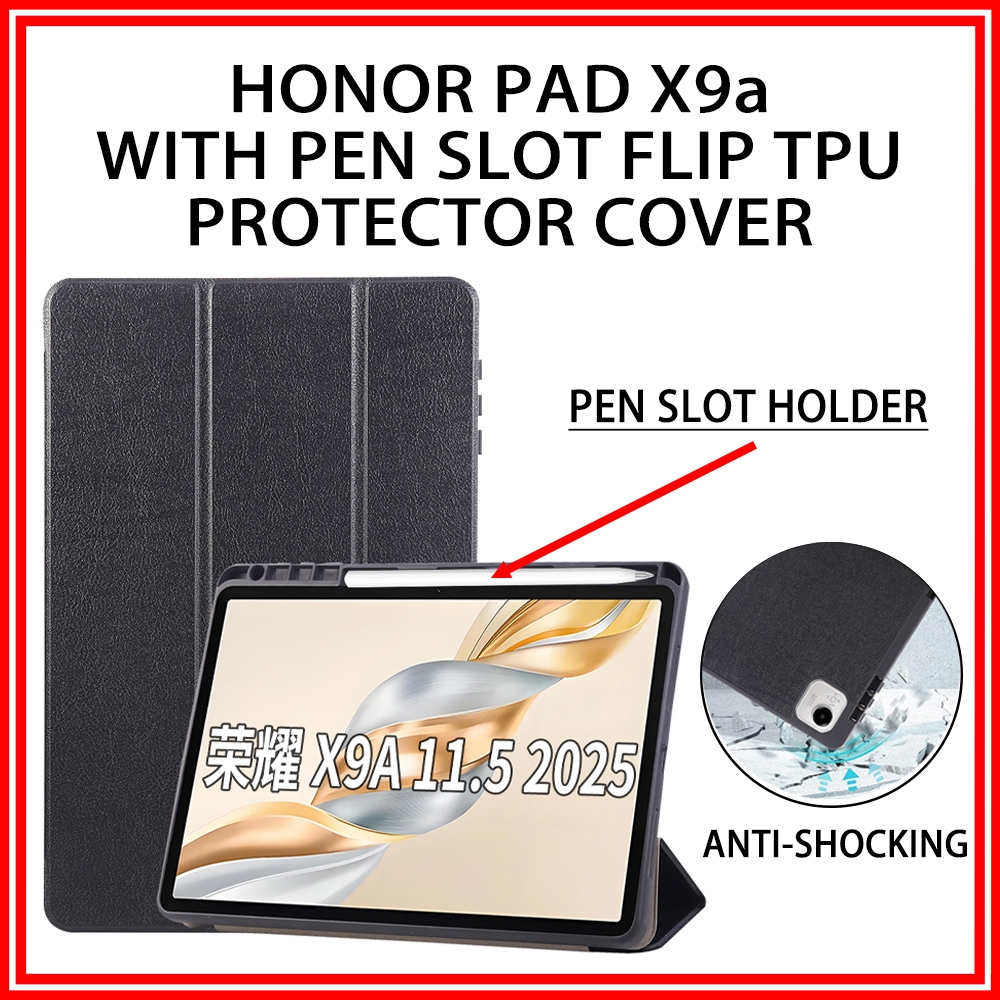 Honor Pad X9a พร้อมช่องใส่ปากกากรณี Honor Pad X9a ปลอก Honor Pad X9a Soft TPU ที่ใส่ปากกาฝาครอบ Hono