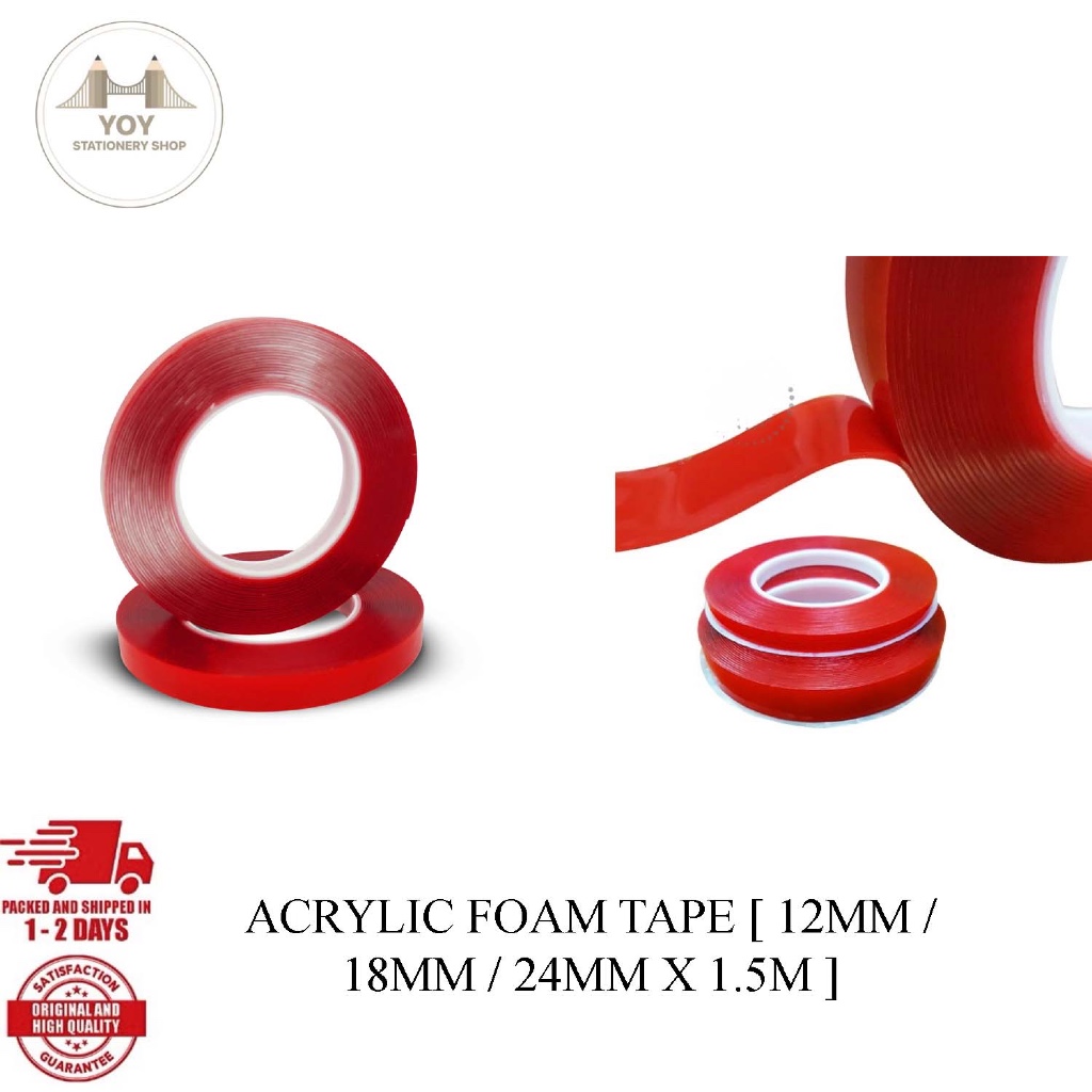 เทปโฟม ACRYLIC [ 12MM / 18MM / 24MM X 1.5M ]