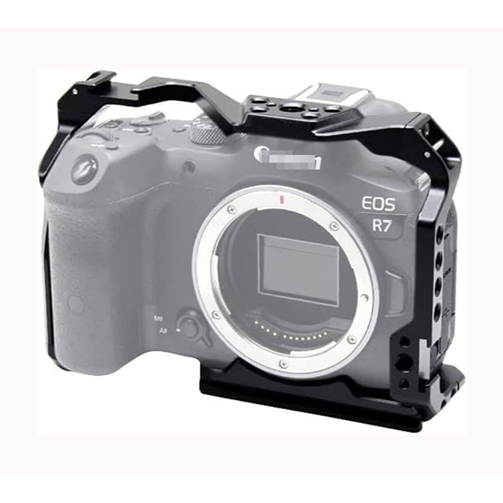 กล้อง Rig ขนาดเล็กสําหรับ Canon EOS R7 Mirrorless 2 รองเท้าเย็น Mount Arri 1/4 "และ 3/8 นิ้วสกรูเกลี