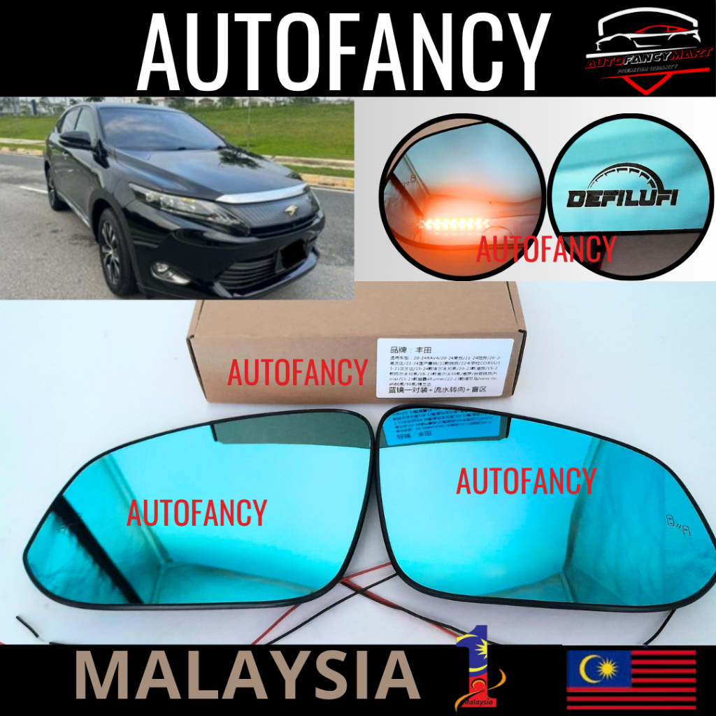 [BSD] TOYOTA HARRIER XU30 XU60 XU80 ด้านข้างกระจกวิ่งป้าย BLIND SPOT DETECTION BLUE SPEC