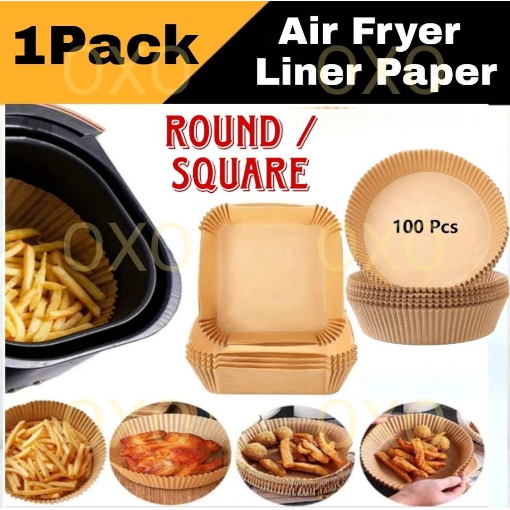 Square Round Air Fryer Paper Kertas Air Fryer Air Accessories Parchment Paper For Air Fryer
