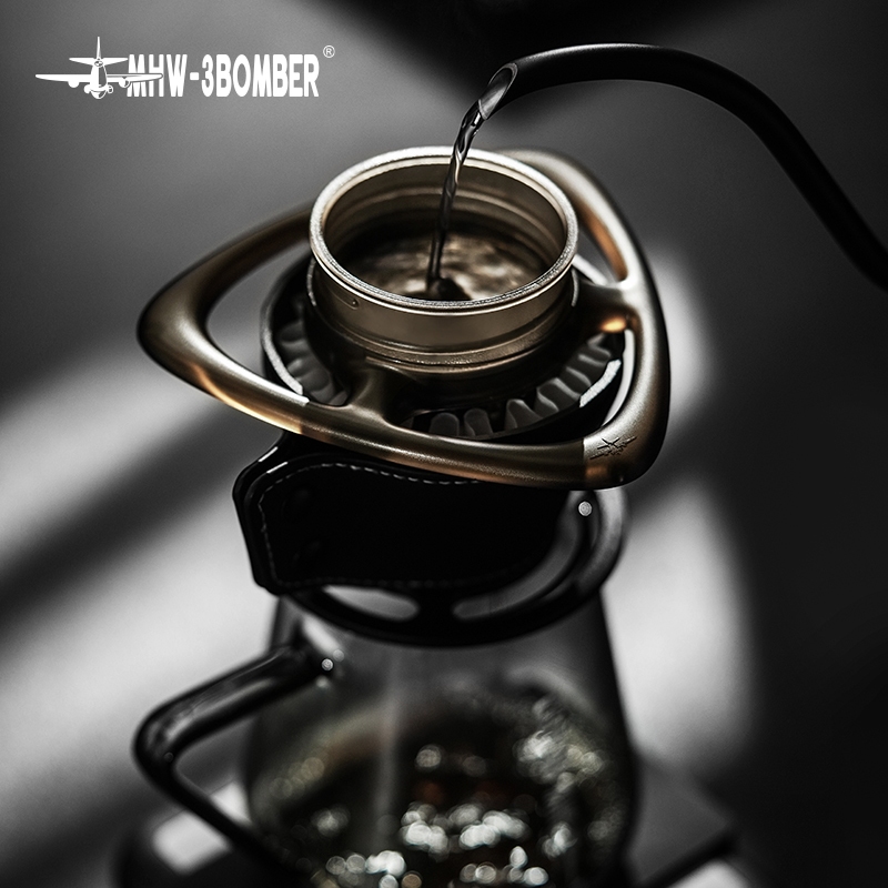 MHW-3BOMBER Rain Pour-Over Coffee Splitter – Dual Cup Drip Brewer 1-to-2 Glass Server