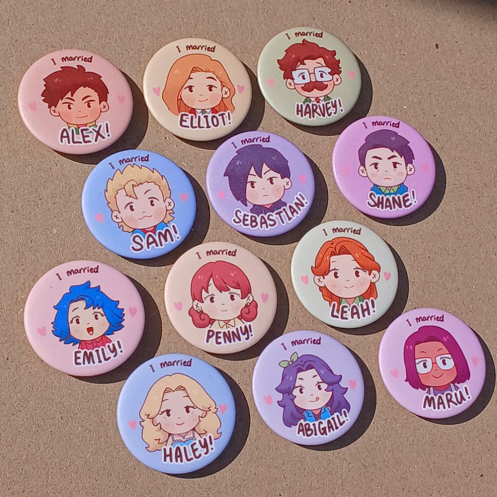 STARDEW VALLEY 44mm SDV "I แต่งงาน..." ป้ายปักหมุดแต่งงาน