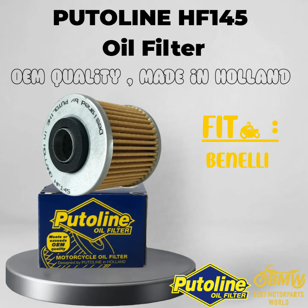 Putoline HF145 กรองน้ํามันรถจักรยานยนต์สําหรับ Benelli Imperiale 400 (2021–2022) | ผลิตในฮอลแลนด์