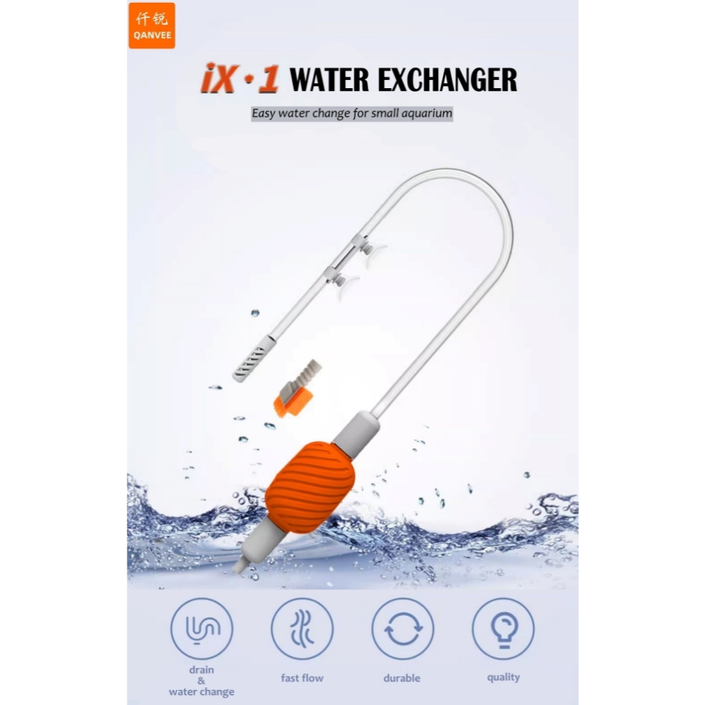Qanvee IX1 ถังขนาดเล็กแลกเปลี่ยนน้ําอุปกรณ์เปลี่ยนน้ําเครื่องมือบํารุงรักษาตู้ปลา