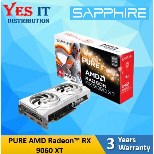 SAPPHIRE PULSE AMD Radeon RX9060XT 8GB / RX9060XT 16GB / PURE RX9060XT 16GB กราฟิกการ์ด