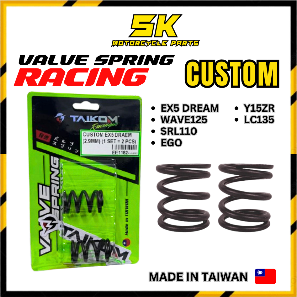 TAIKOM RACING VALVE SPRING CUSTOM EX5 DREAM WAVE125 EGO SRL LC135 Y15 LC 4S WAVE 2.8MM 2.9MM 3.0MM
