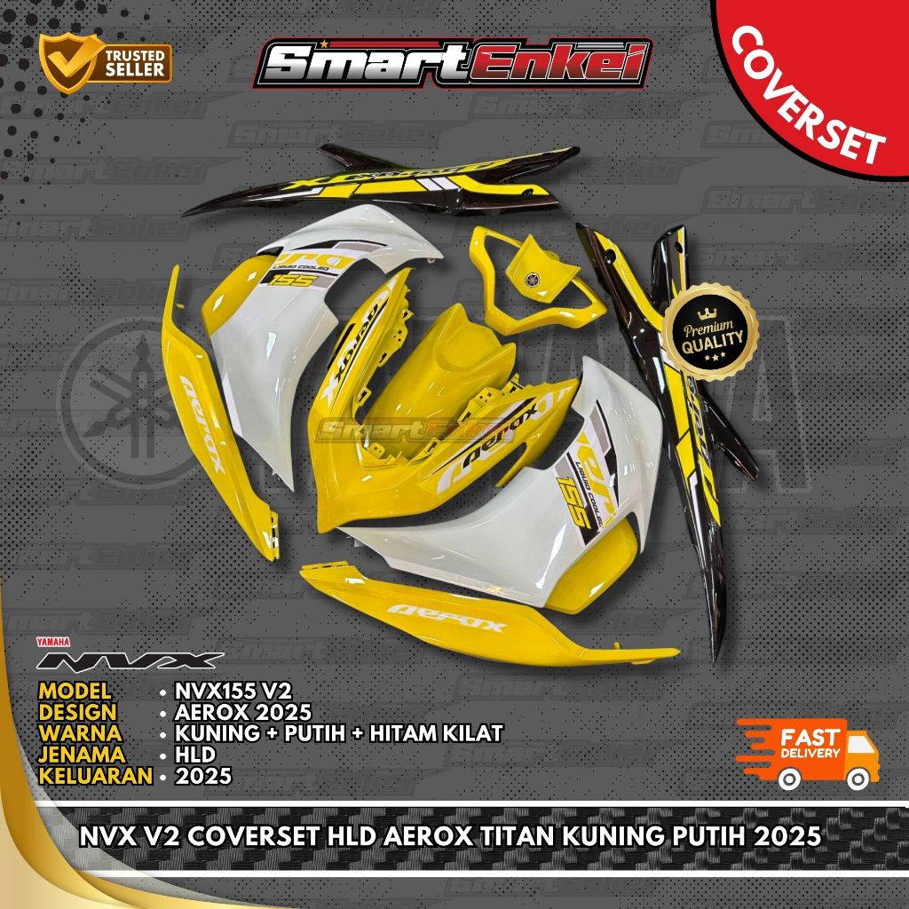 HLD-NVX V2 ฝาครอบ AEROX TITAN KUNING PUTIH 2025 HLD