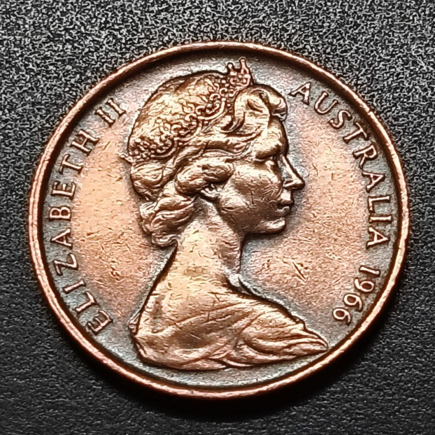QE II Filled Lizard 2 Cent 1966
