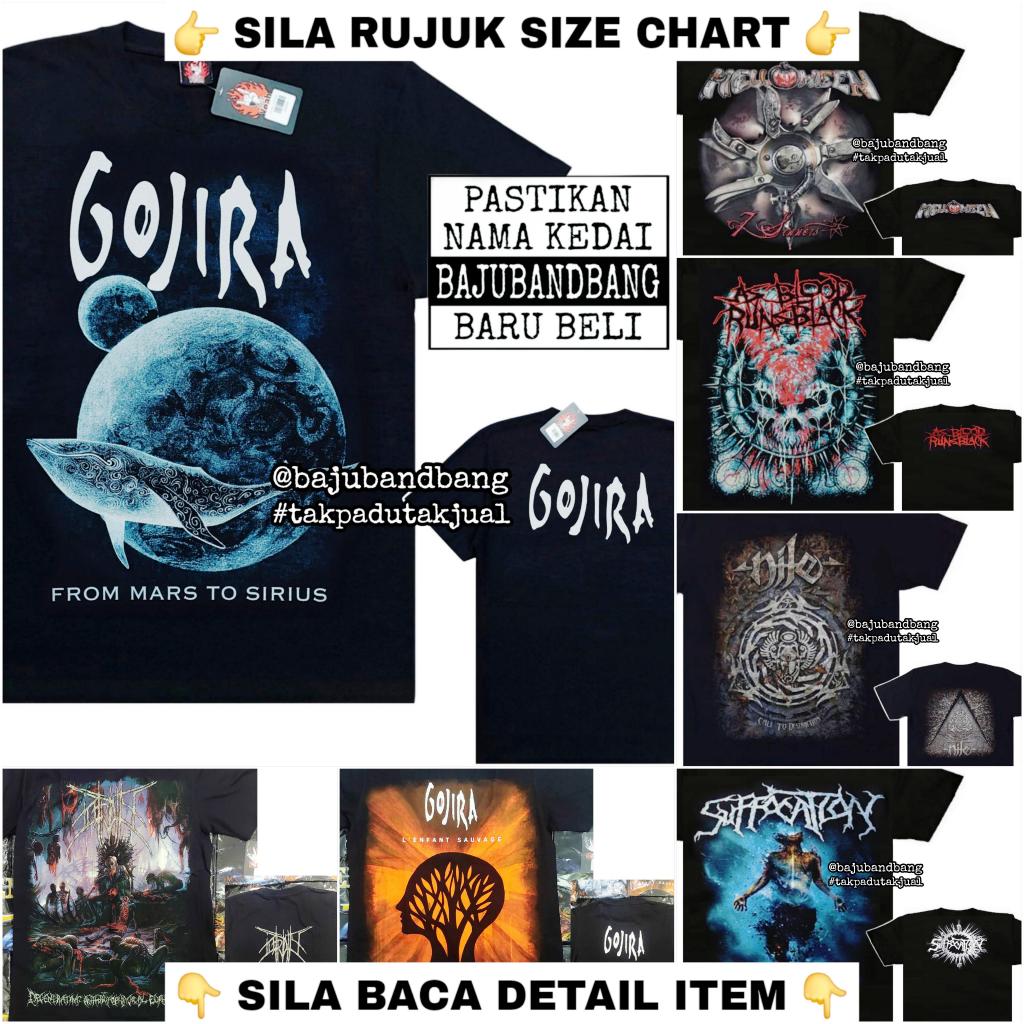 (Pit 18-26) เสื้อยืด Baju Rock Metal Mix Band ROCK YEAH