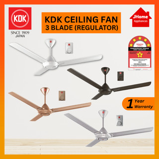 KDK CEILING FAN REGULATOR K15V0 60" / K15V0-PBR 60"  / K15W0 60" / K15W0-SL 60"  / K12V0 48"  / K12V0-PBR 48" / K12W0 48