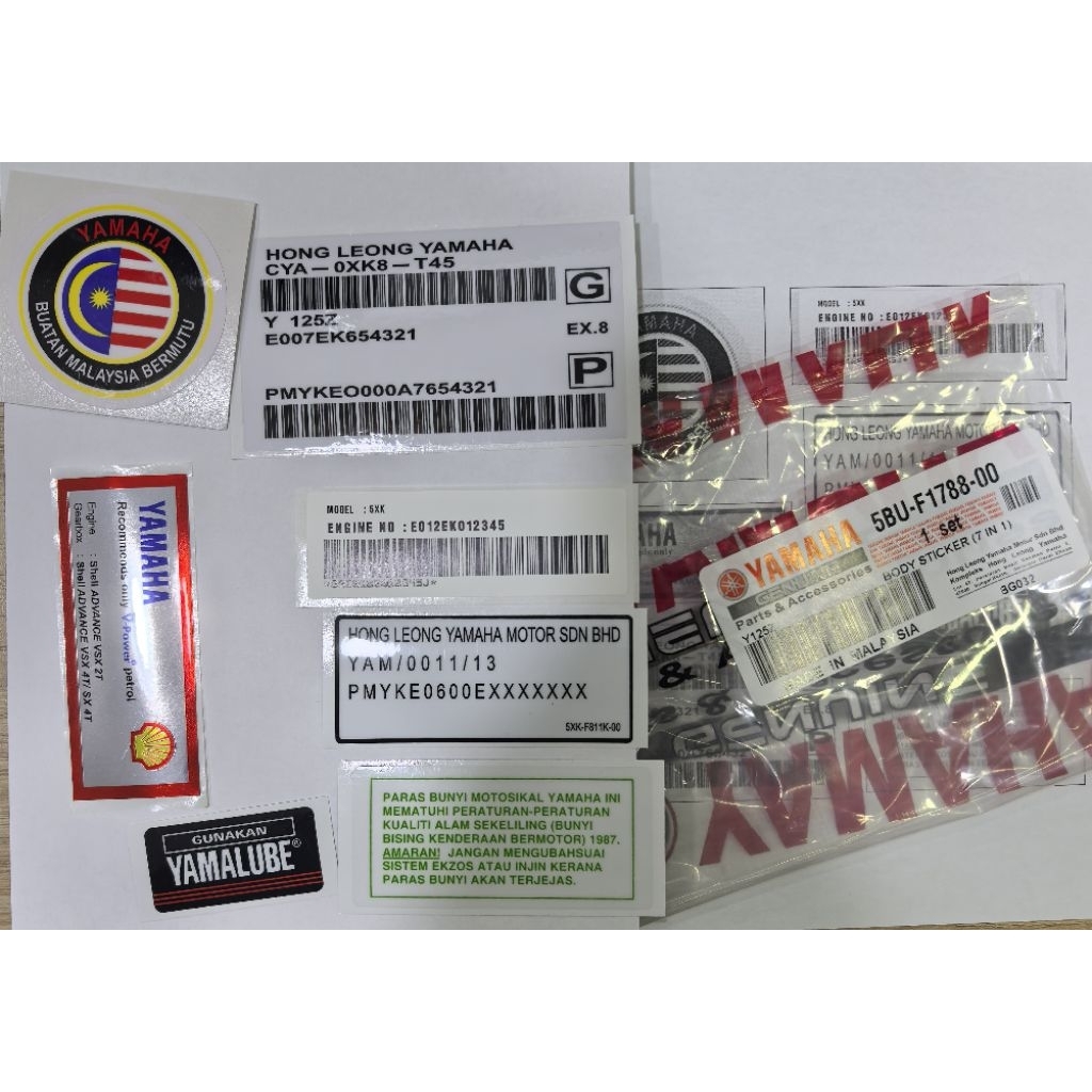 ต้นฉบับ- YAMAHA Y125Z (7 IN 1) สติ๊กเกอร์ร่างกาย -5BU-F1785-00