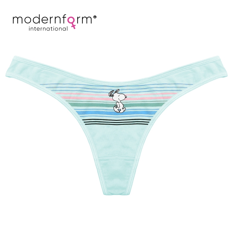 (ข้อบกพร่องเล็กน้อย) Modernform (P0315B) ผู้หญิงเซ็กซี่ Lingerine ต่ําเอวผ้าฝ้าย Snoopy Design สุภาพ