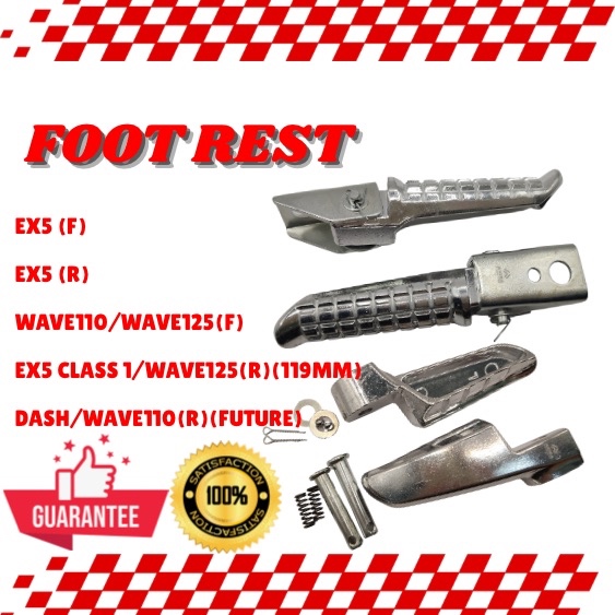 100 AKIRA FOOT REST EX5(R)(F)/WAVE110/WAVE125(F)/CLASS 1/DASH/WAVE110(R) มาตรฐานคุณภาพสูง
