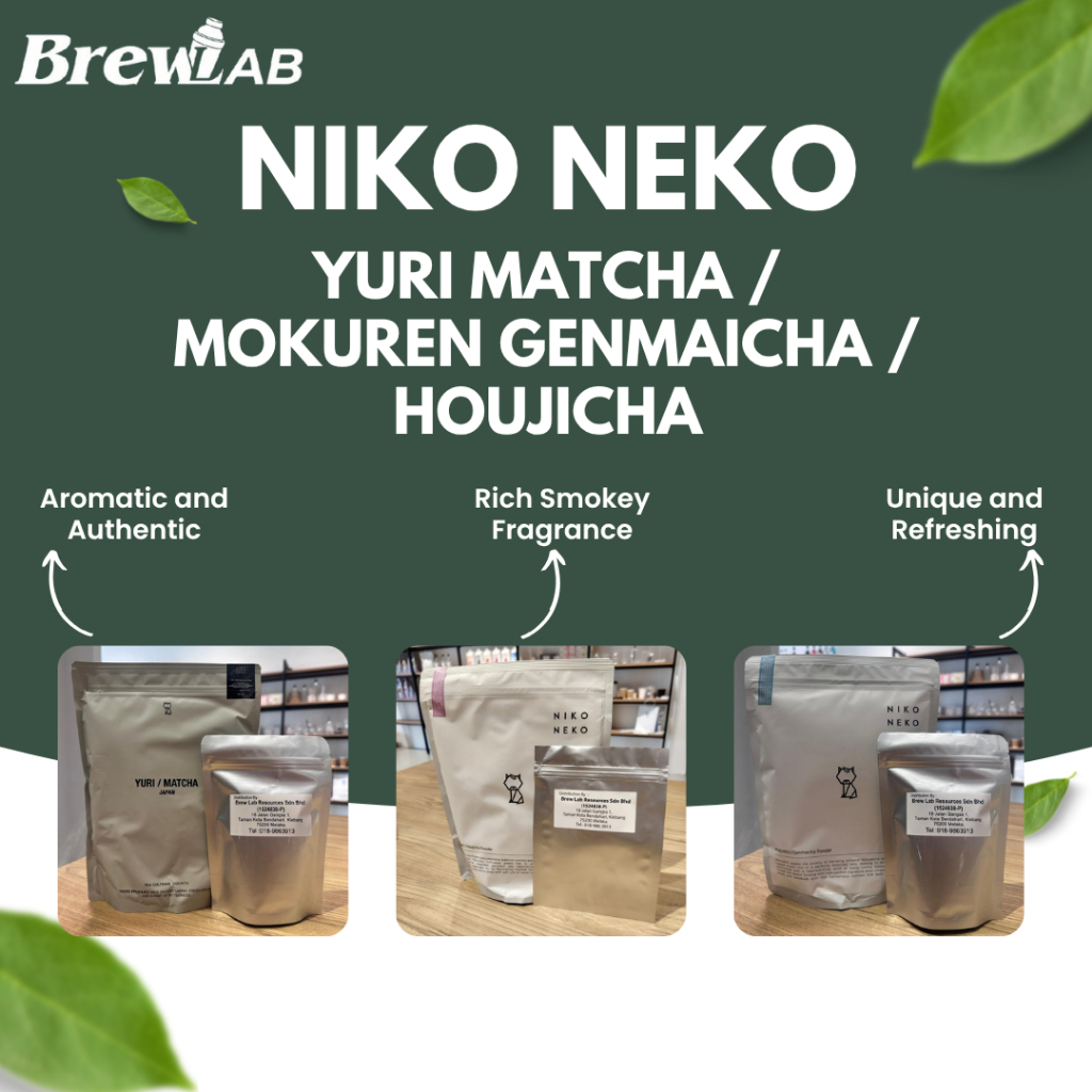 Repack 100gm Niko Neko Yuri Matcha/ Mokuren Genmaicha / ผงโฮจิฉะ - HALAL CERTIFIED