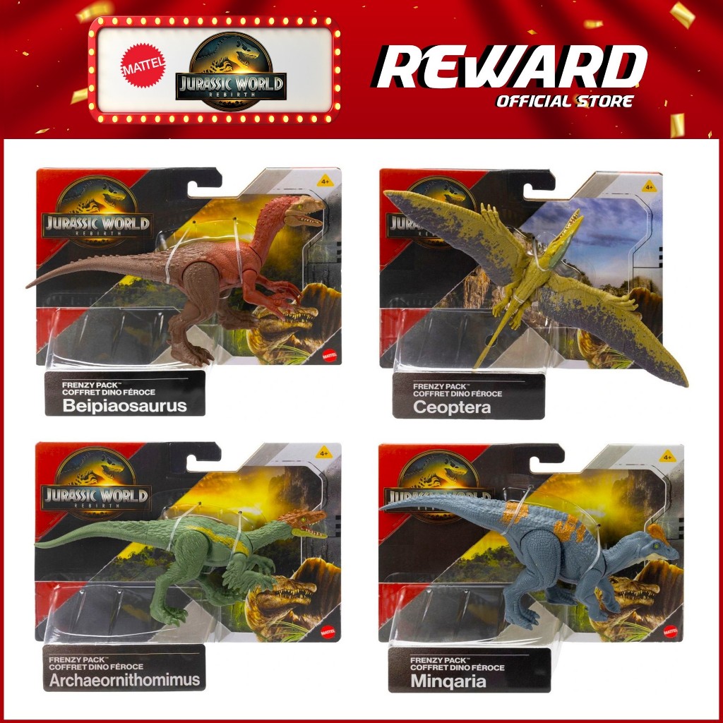 Mattel [2025 JURASSIC WORLD MOVIE] Jurassic World Rebirth Frenzy Pack - คละข้อต่อที่สามารถเคลื่อนย้า