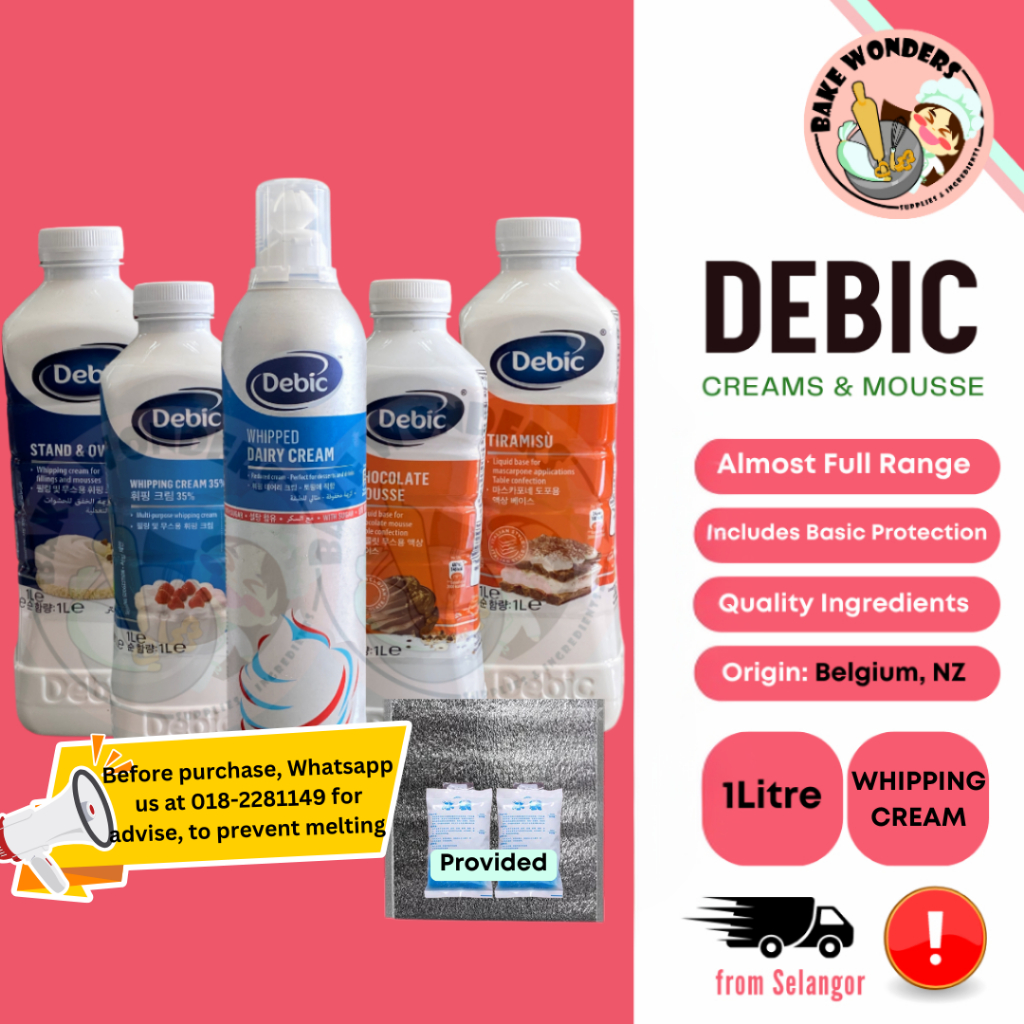 [ Chill ] Debic Whipping Cream/ Debic Stand & Overrun/ Debic Chocolate Mousse/ Tiramisu Cream/ Aeros