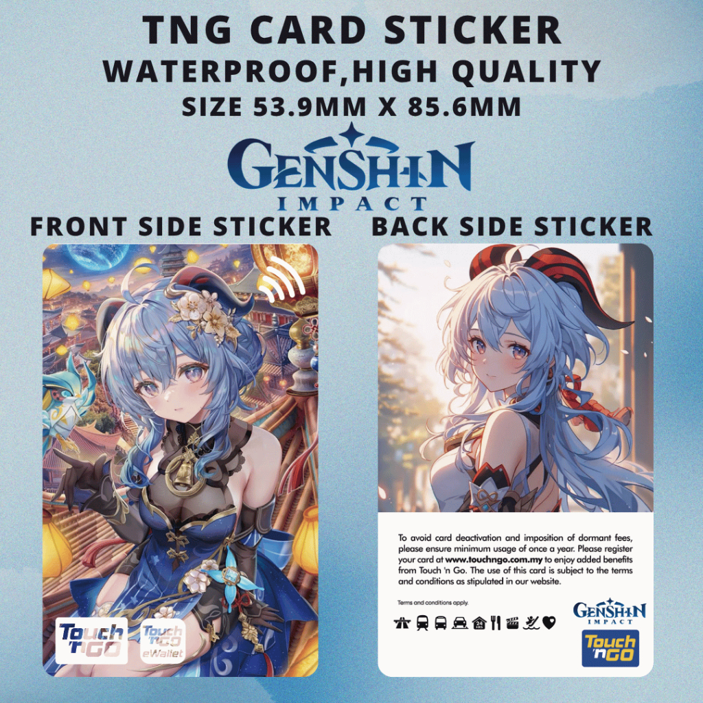 Genshin Impact Ganyu - สติ๊กเกอร์การ์ด/สัมผัส n Go Card Sticker Cover