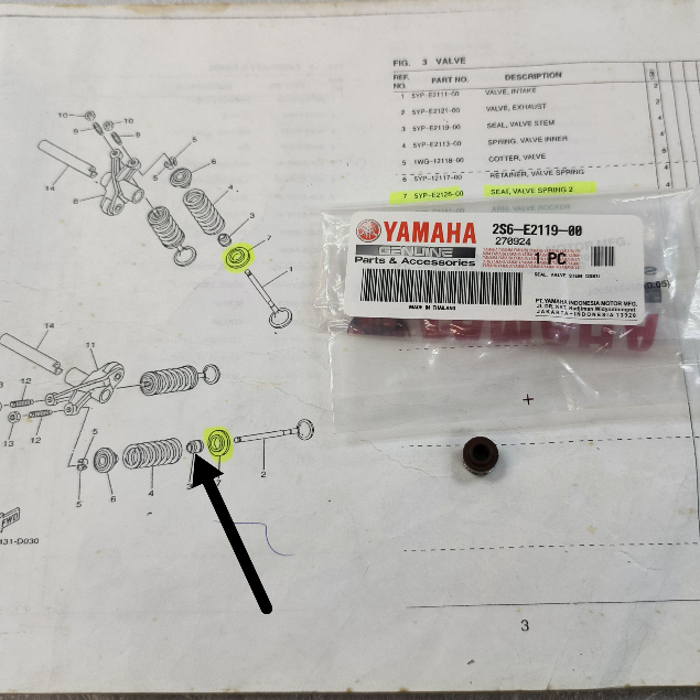 YAMAHA LC 135 VALVE SEAL 4PCS 1 SET ( 2S6-E2119-00 )