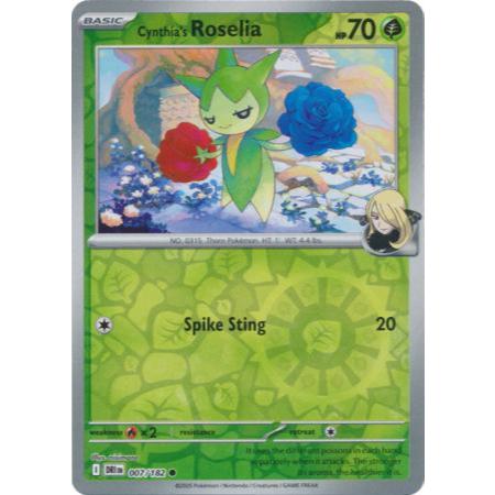 Roselia ของ Cynthia 007/182 ประเภทหญ้า - POKEMON Destined Rivals Singles