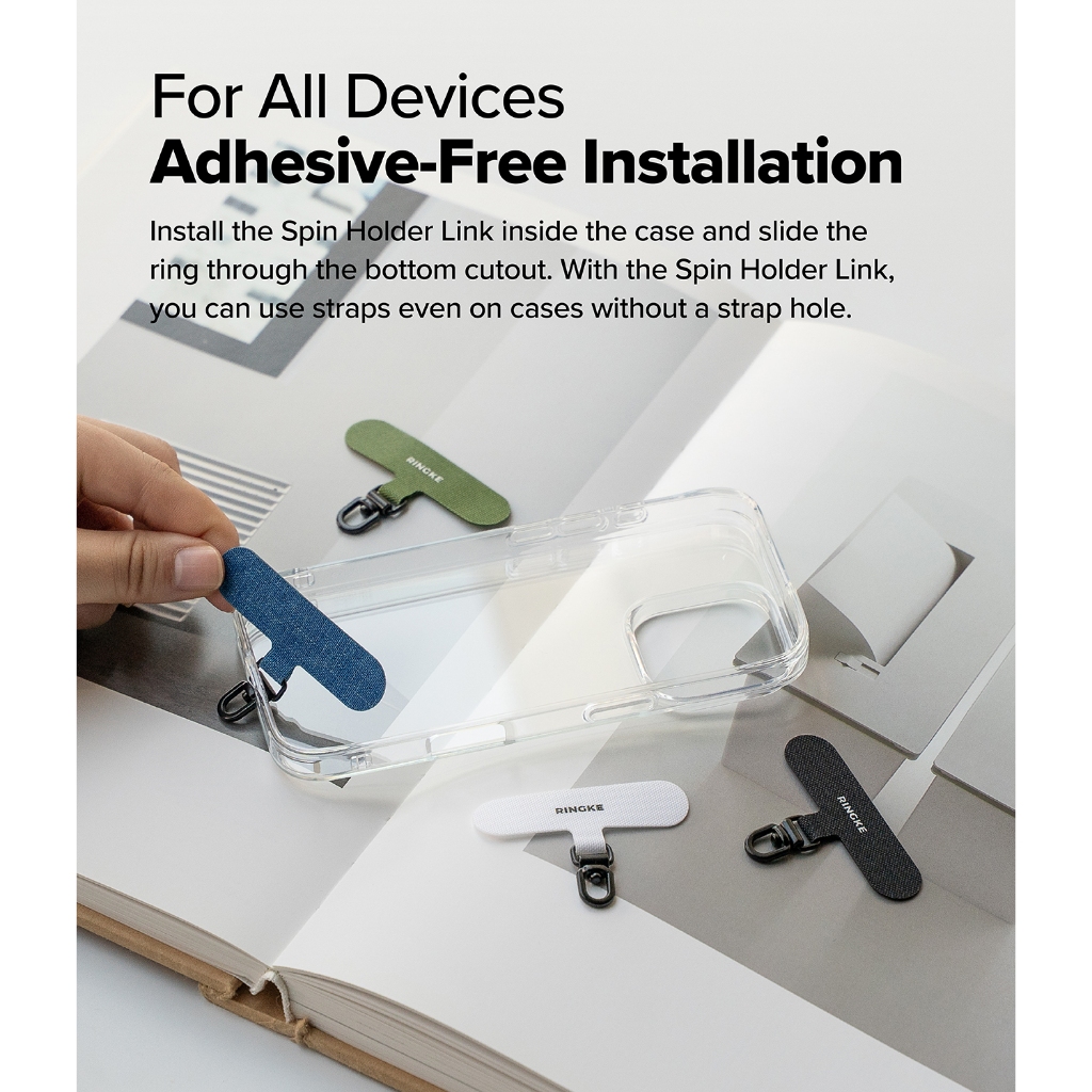 RINGKE SPIN HOLDER LINK Freedom in Style 360 ̊ แหวนหมุนได้ ความทนทานอันทรงพลัง ไร้ปัญหา Slim เหมาะกับภายในกรณี Bl - รูปที่ 2