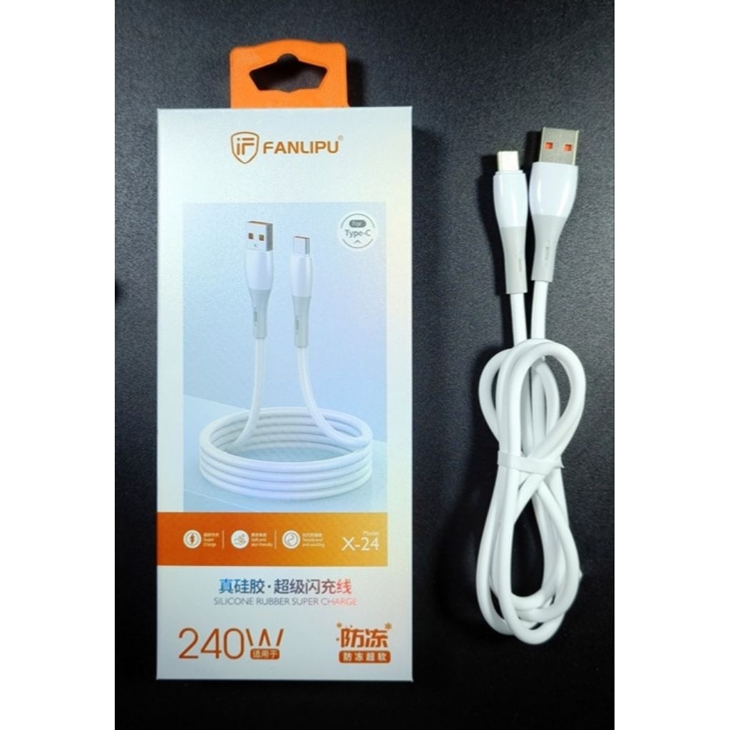 Fanlipu X24 Type-c Cable 6A Cable 240W สายชาร์จ Fast Charging Type C สําหรับ Android Charge และสาย T