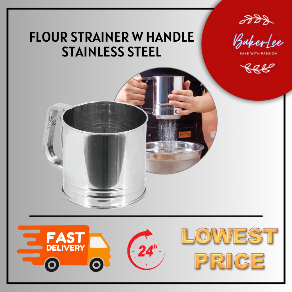 สแตนเลสเหล็กกรอบ SIEVE SIFTER / FLOUR SHAKER HANDHELD SIEVE CUP / HANDY FLOUR STRAINER 手拉粉