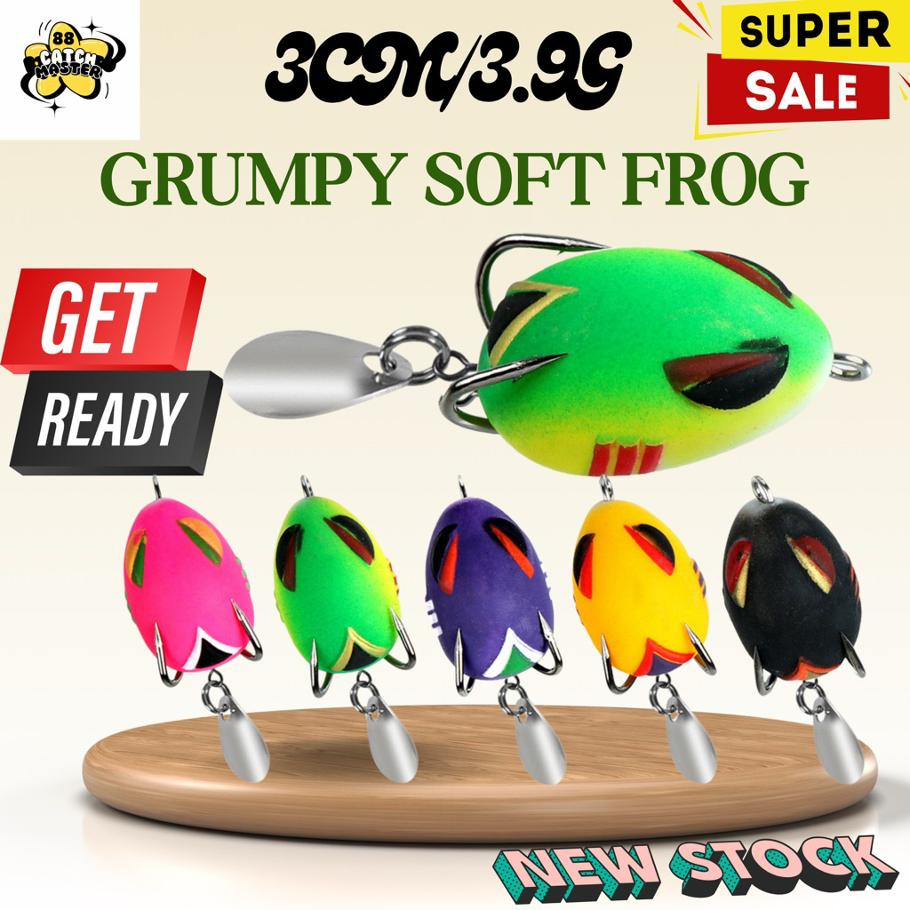 GRUMPY 3 ซม./3.9g Mini Soft กบลอยล่อเหยื่อตกปลา Umpan katak Umpan หล่อ Haruan Toman