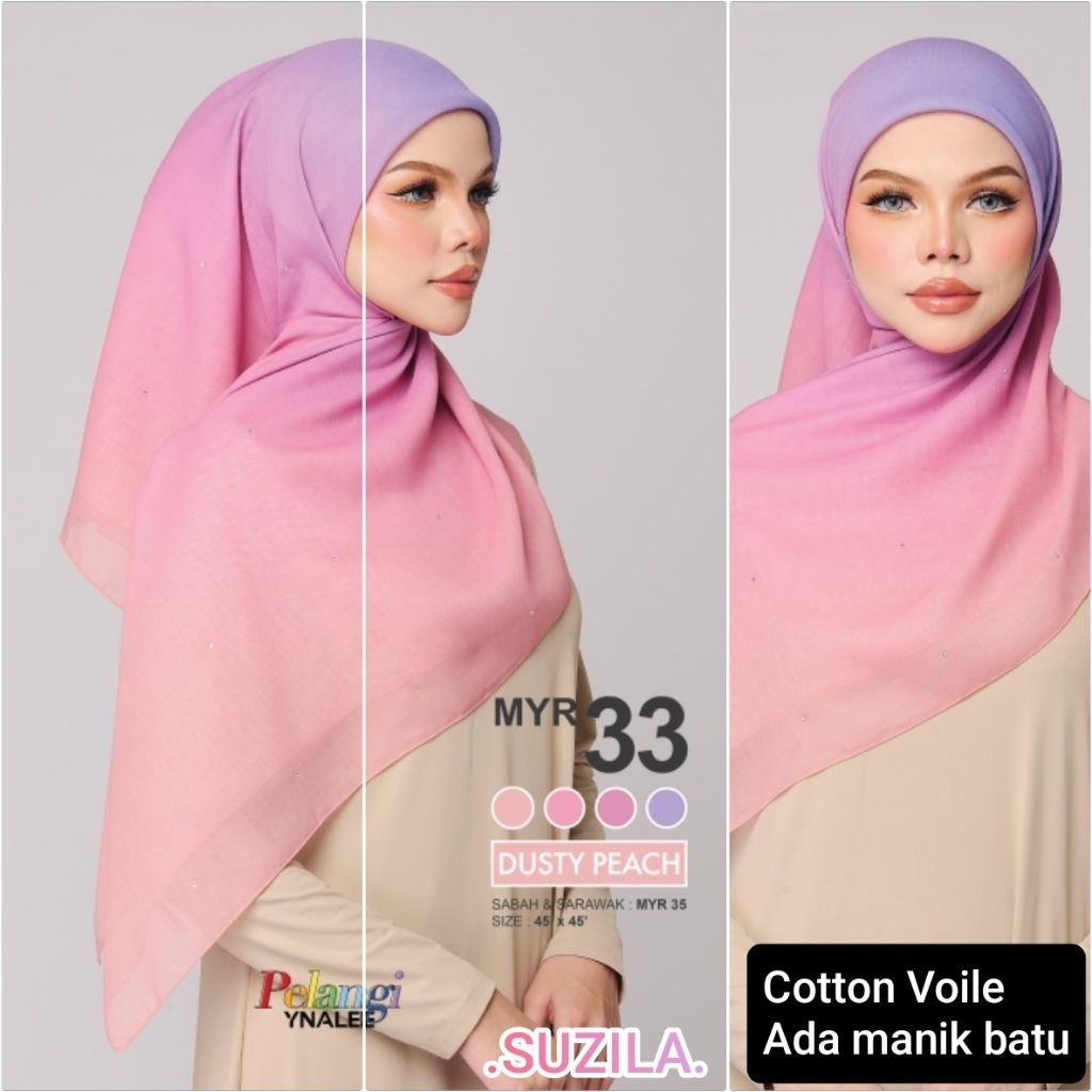 Ynalee Pelangi Clearance . Tudung Cotton Ombre collection